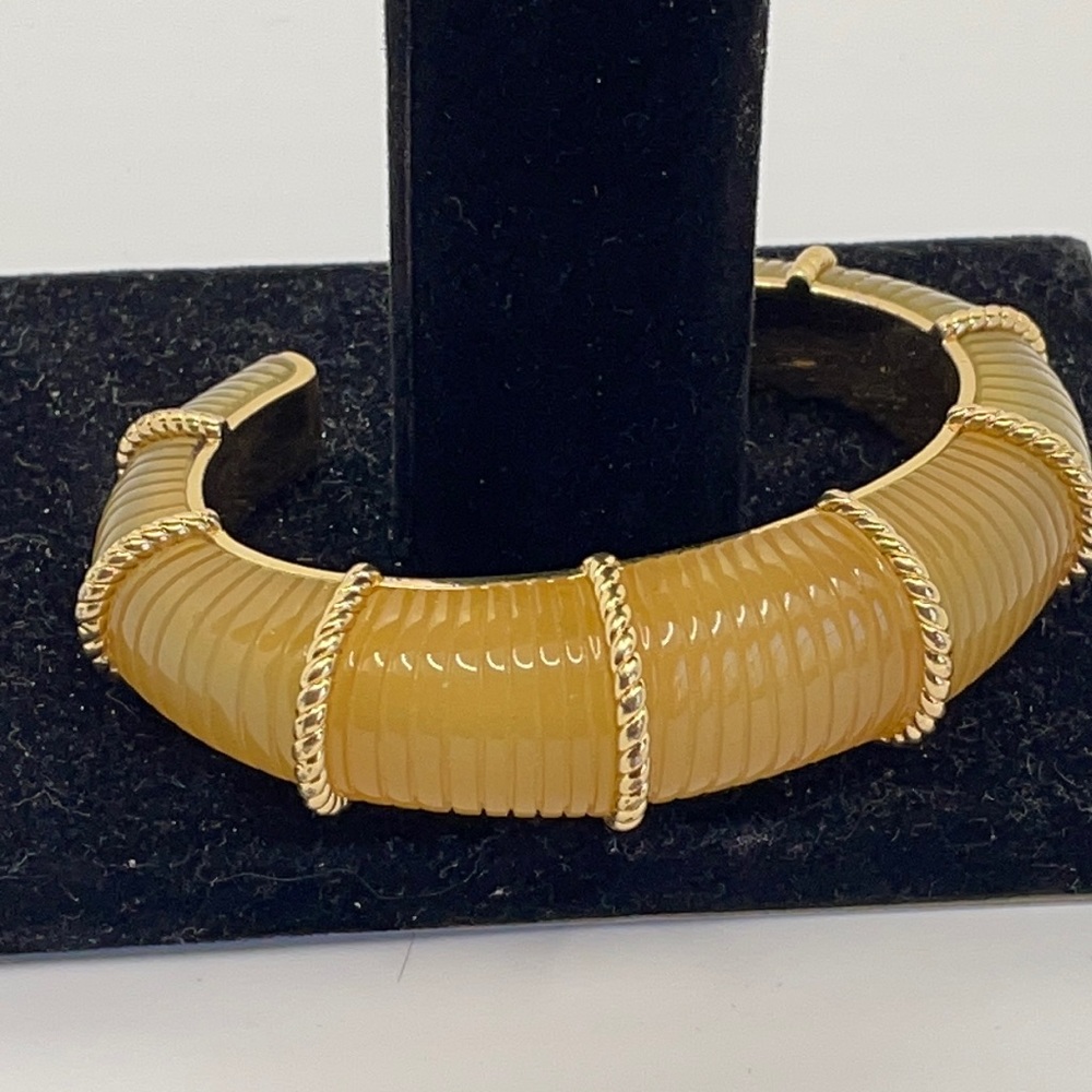 J. Crew gold tone open cuff bracelet sz S